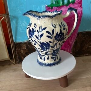 Clinchfield Artwork,  Cute blue and cream pitcher hand painted